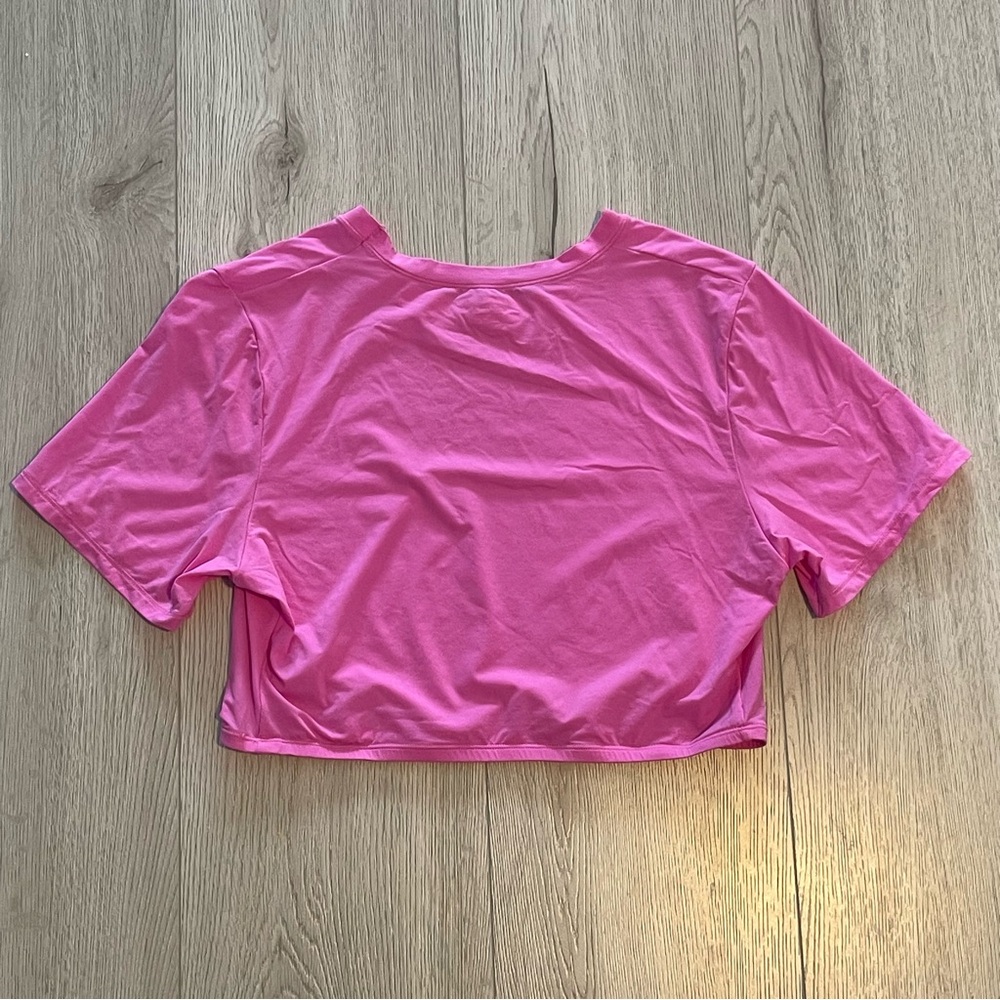 SKIMS Fits Everybody Super Cropped T-Shirt - Neon Orchid Crop Top - Picture 4 of 5